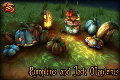 spooky cemetery bundle pumpkins beauty shot unity 3d sauce