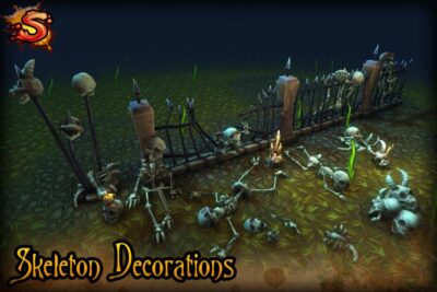 spooky cemetery bundle skeleton props beauty shot unity 3d sauce