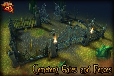 spooky cemetery bundle gates and fences beauty shot unity 3d sauce