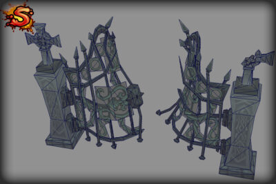 spooky cemetery bundle gate wireframe unity 3d sauce