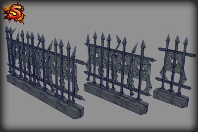 spooky cemetery bundle fences wireframe unity 3d sauce