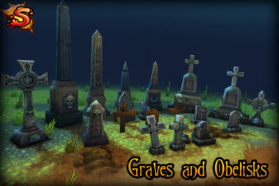 spooky cemetery bundle graves and obelisks unity 3d sauce