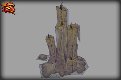 low poly candles wireframe unity 3d sauce