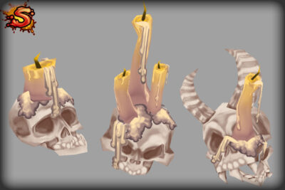 low poly skull candles unity 3d sauce