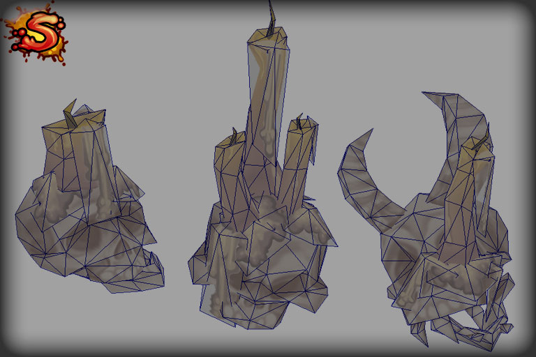 low poly skull candles wireframe unity 3d sauce