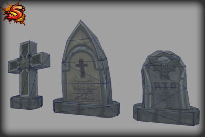 gravestones wireframe unity 3d sauce