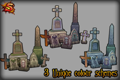 gravestone and obelisk colors unity 3d sauce