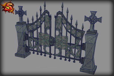 steel gate wireframe unity 3d sauce