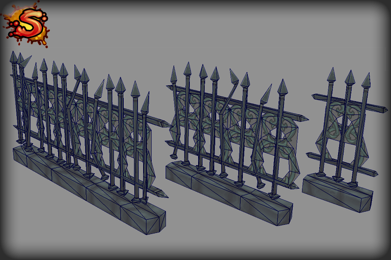 steel fences wireframe unity 3d sauce